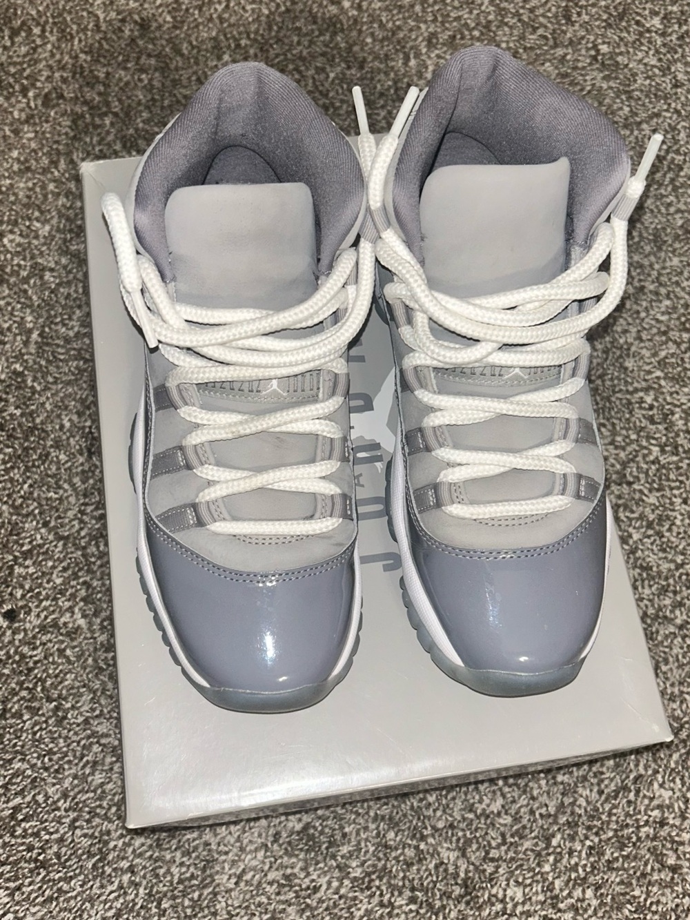 Jordan Kids Gray and White High-Top Sneakers